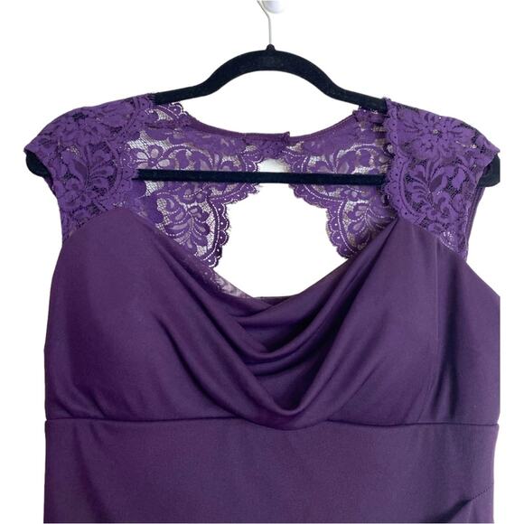 XSCAPE DRESS GOWN 10 PURPLE MOTHER OF THE BRIDE FORMAL EVENING WEDDING GUEST - Picture 6 of 10